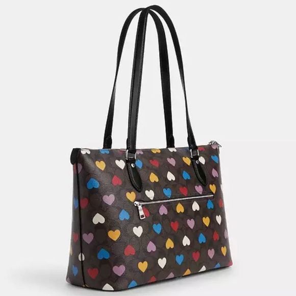 NWT COACH ❤️ Gallery Tote In Signature Canvas With Heart Print CP108 - Picture 6 of 9